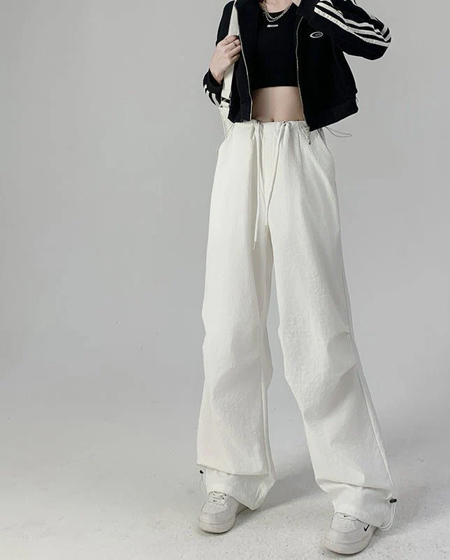 American overalls women's high-end pants women's spring and autumn high-waisted wide-leg sweatpants straight casual sweatpants trousers - Image 13