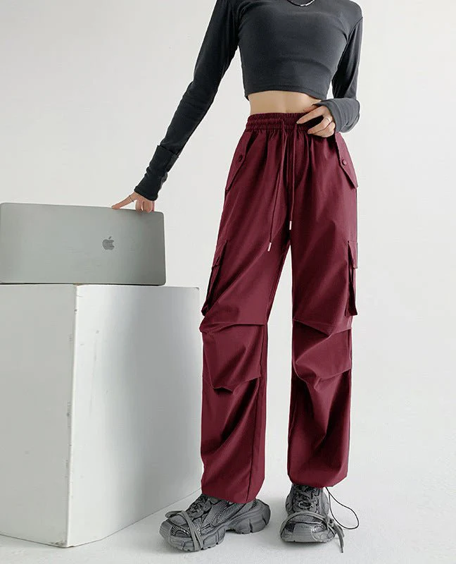American overalls women's pants spring and autumn new loose and thin Spice girl straight sweatpants loose wide-leg casual sweatpants - Image 11