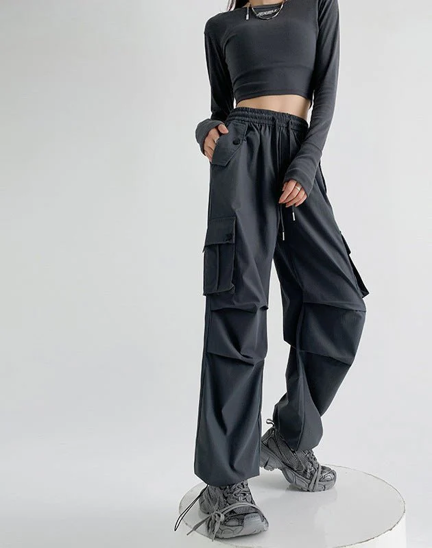 American overalls women's pants spring and autumn new loose and thin Spice girl straight sweatpants loose wide-leg casual sweatpants - Image 6