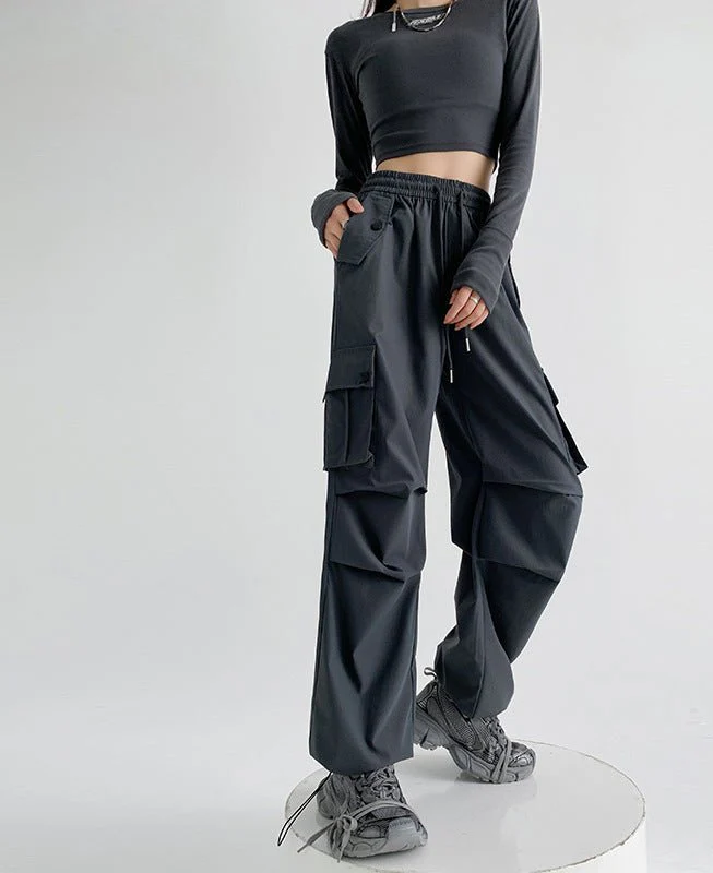 American overalls women's pants spring and autumn new loose and thin Spice girl straight sweatpants loose wide-leg casual sweatpants - Image 7