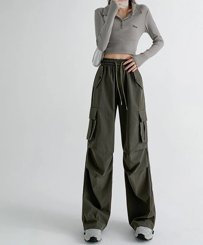 American overalls women's pants spring and autumn new loose and thin Spice girl straight sweatpants loose wide-leg casual sweatpants - Image 8