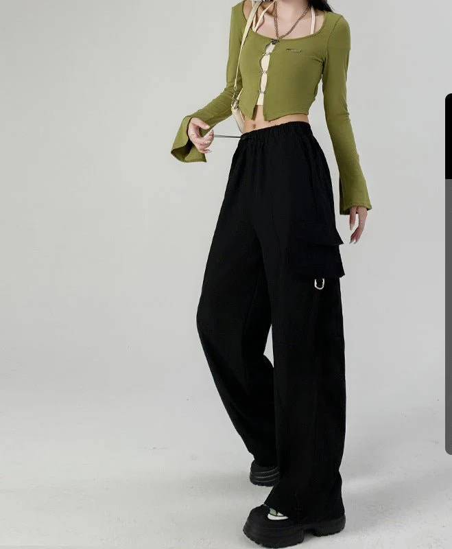 American overalls women's pants women's autumn new loose wide-leg pants hot girl casual women's sports pants - Image 10