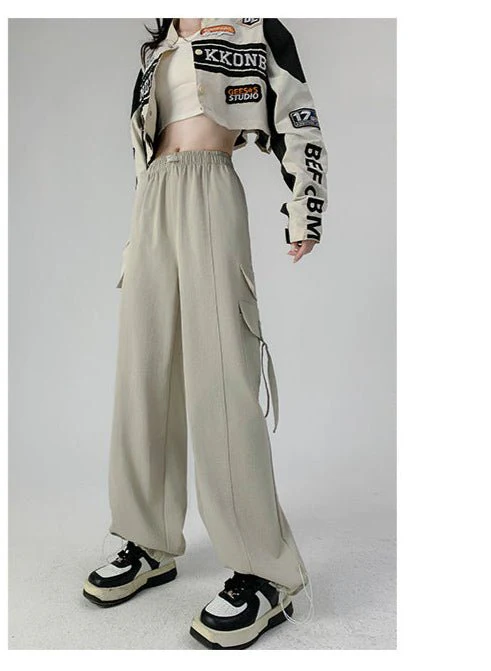 American overalls women's pants women's autumn new loose wide-leg pants hot girl casual women's sports pants - Image 3