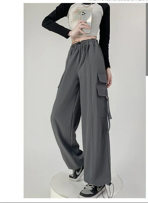 American overalls women's pants women's autumn new loose wide-leg pants hot girl casual women's sports pants - Image 4