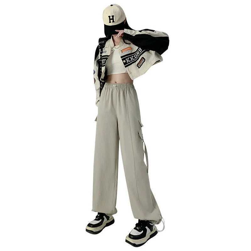 American overalls women's pants women's autumn new loose wide-leg pants hot girl casual women's sports pants - Image 5
