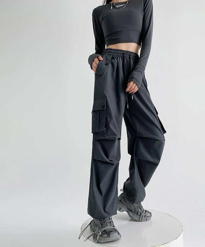 American overalls women's pants women's spring and autumn new high-waisted casual straight wide-leg pants, thin outer sweatpants - Image 7