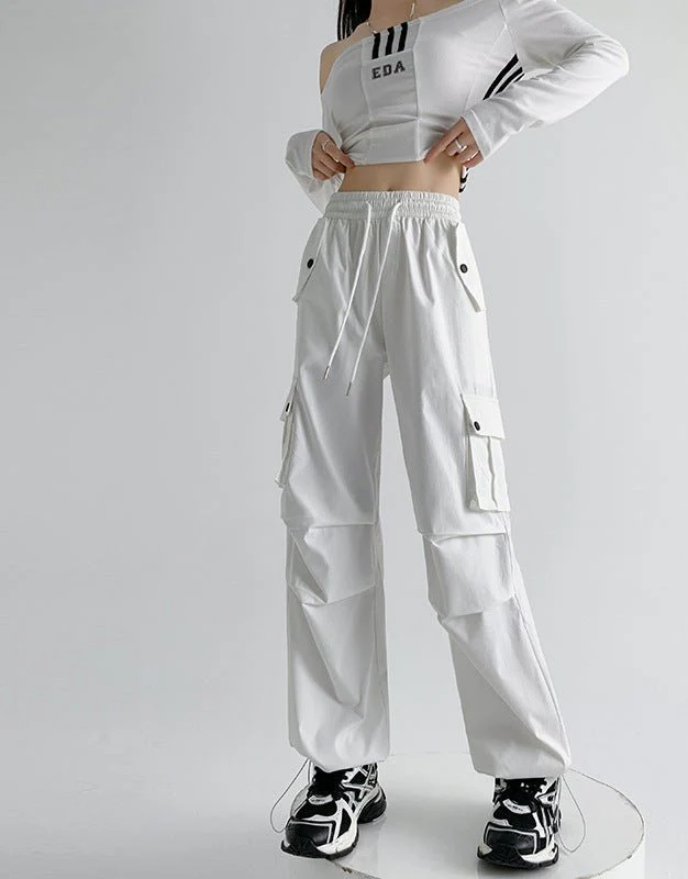 American overalls women's pants women's spring and autumn new high-waisted casual straight wide-leg pants, thin outer sweatpants - Image 9