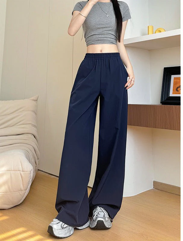 American quick-drying overalls summer women's clothing 2025 new pants women's thin straight cool Sa wind wide-leg sweatpants - Image 6
