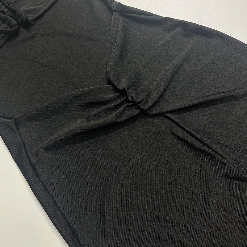 American spring new long dress backless lace-up chest wrap dress FD - Image 31