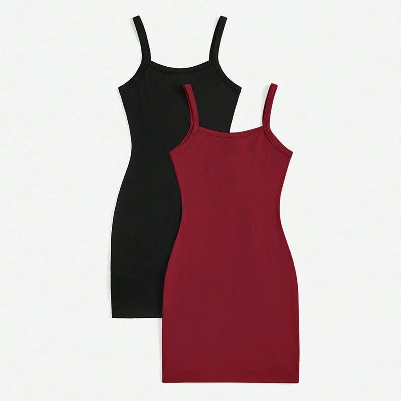 American style sxy solid color suspender dress - Image 3