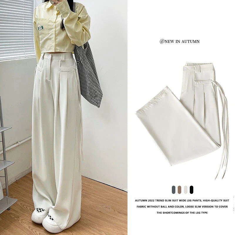 American suit pants drape pants women spring and autumn new casual pants women's straight pants mopping wide leg pants women's pants