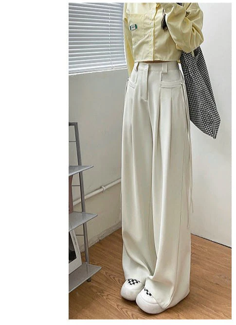 American suit pants drape pants women spring and autumn new casual pants women's straight pants mopping wide leg pants women's pants - Image 7