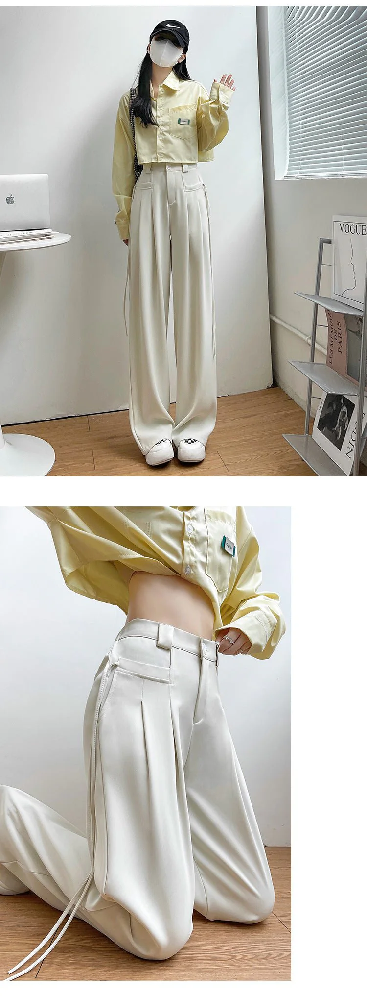 American wide-leg suit pants Korean style mopping drape pants - Image 10