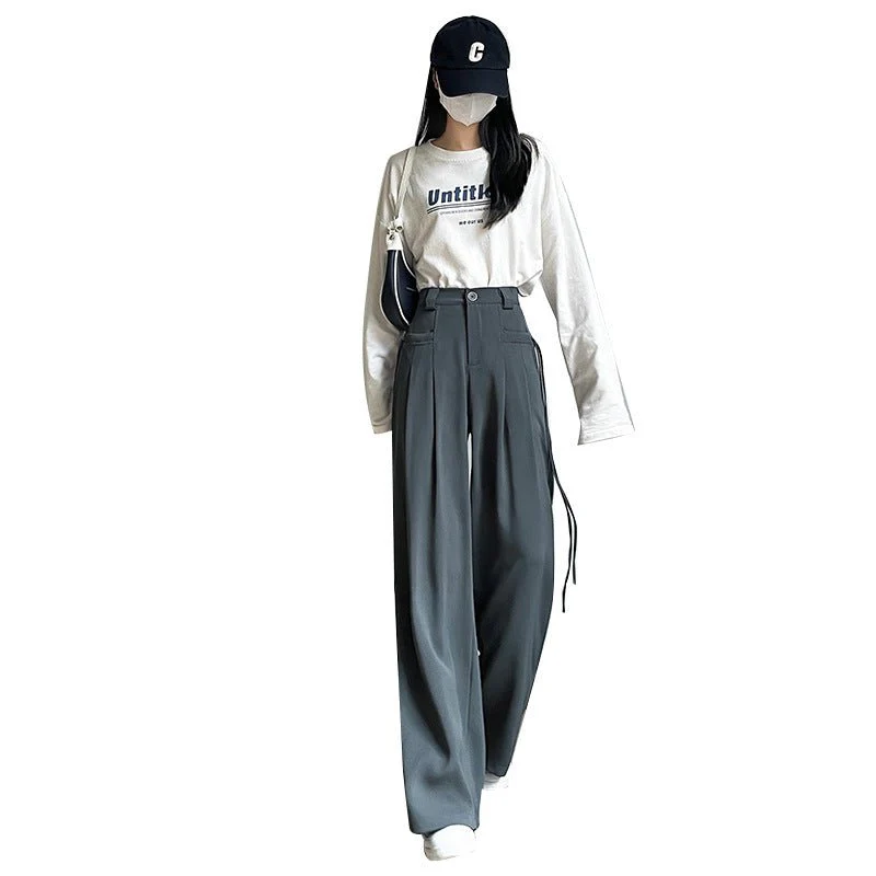 American wide-leg suit pants Korean style mopping drape pants - Image 13