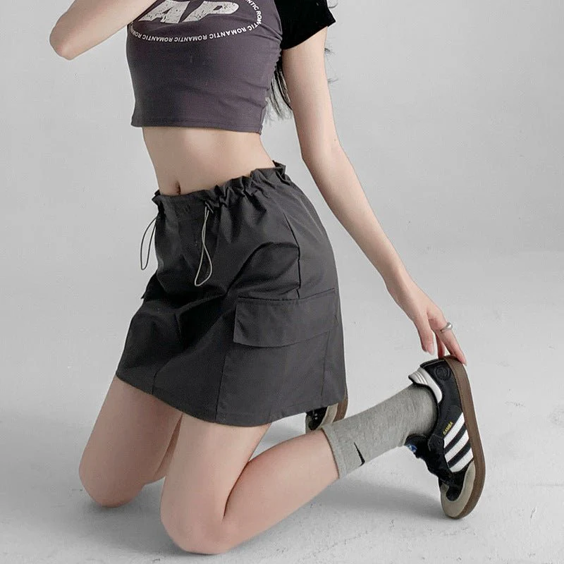 American workwear skirt for women, new summer style, slim design, hip skirt, high waist, small size, A-line short skirt