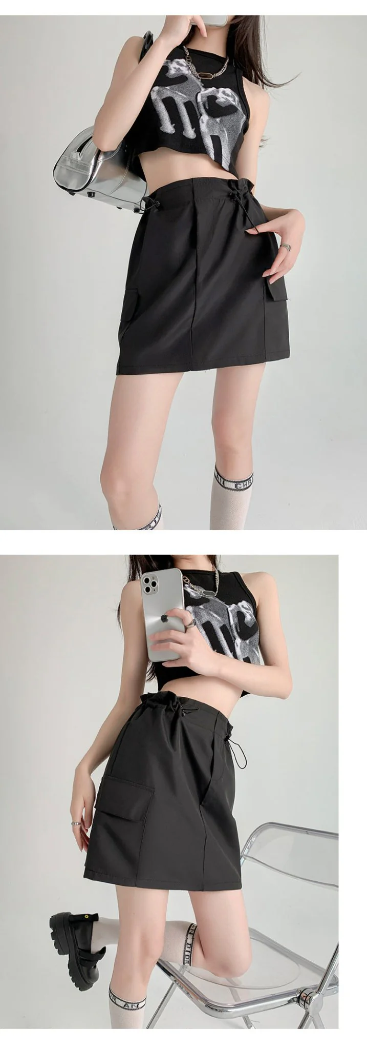 American workwear skirt for women, new summer style, slim design, hip skirt, high waist, small size, A-line short skirt - Image 10