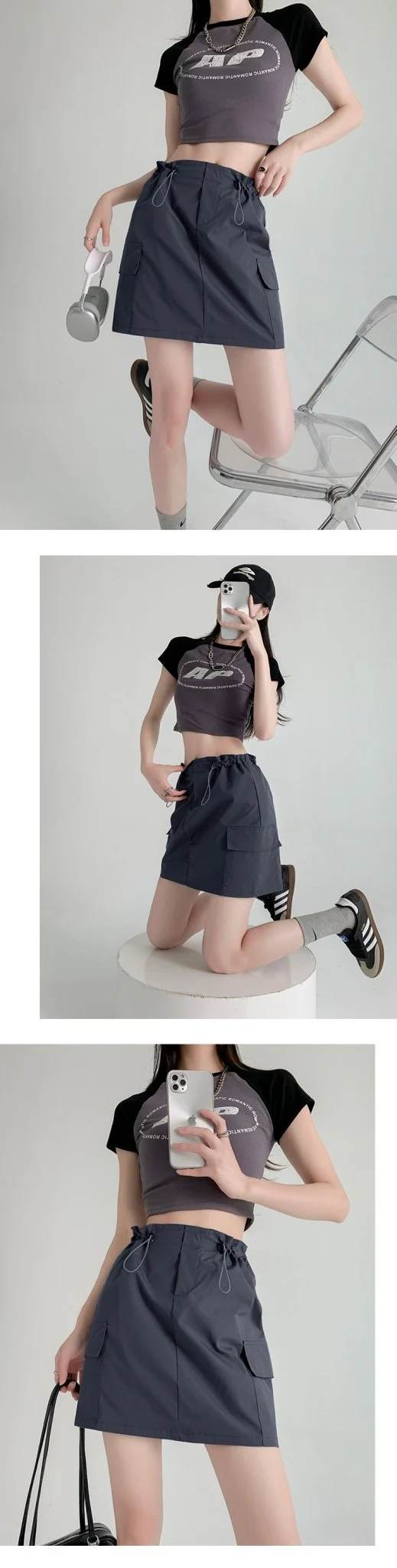 American workwear skirt for women, new summer style, slim design, hip skirt, high waist, small size, A-line short skirt - Image 12