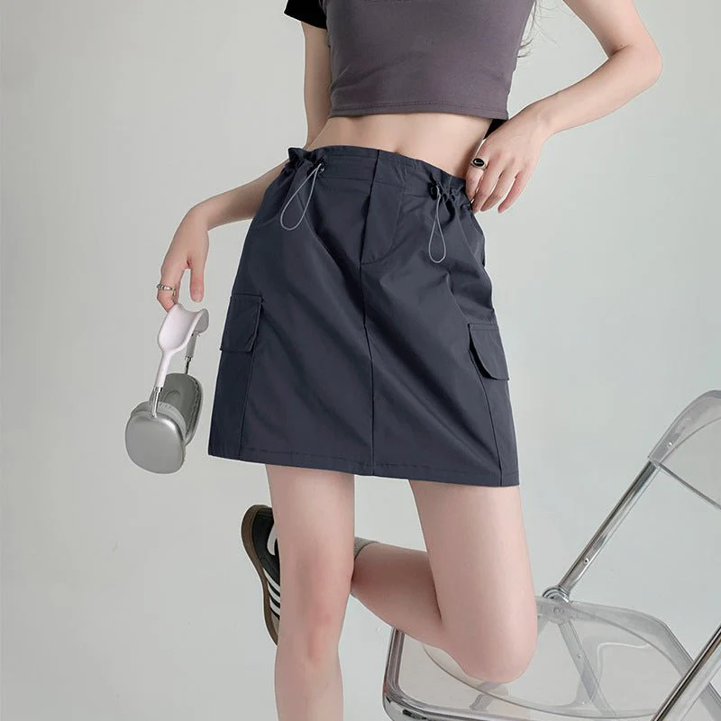 American workwear skirt for women, new summer style, slim design, hip skirt, high waist, small size, A-line short skirt - Image 6