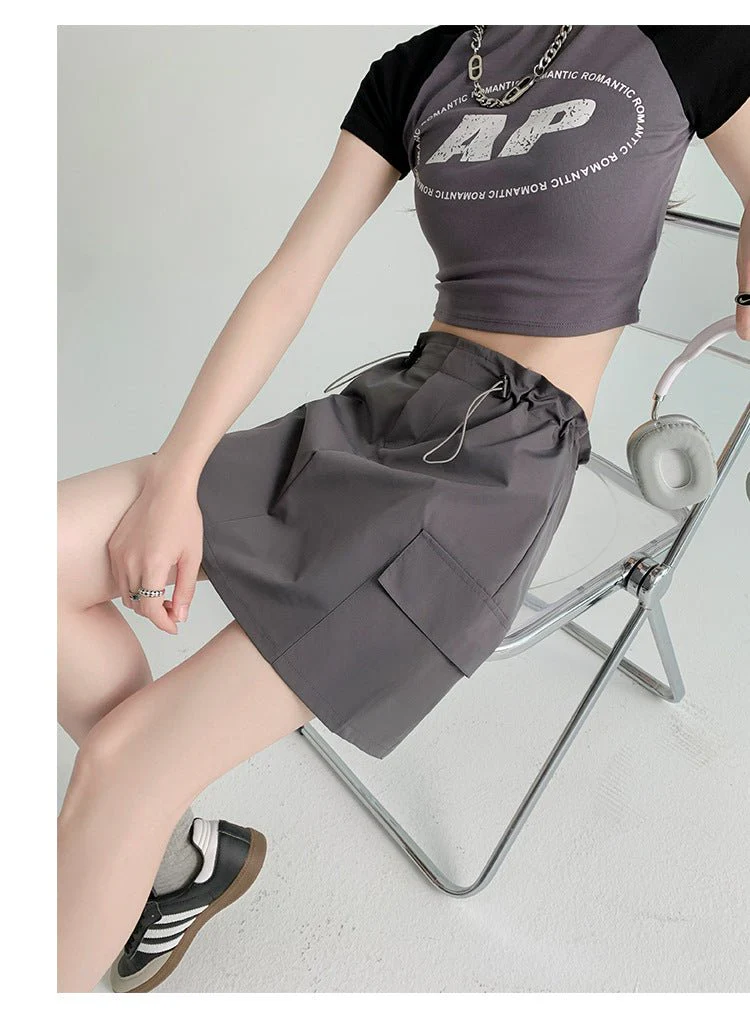 American workwear skirt for women, new summer style, slim design, hip skirt, high waist, small size, A-line short skirt - Image 9