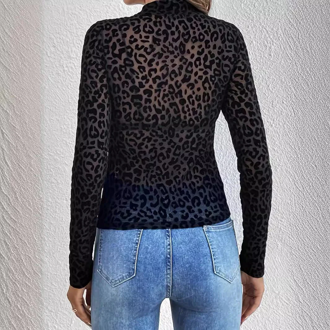 and the   2025 new suspender skirt sexy single-layer bra stand-up collar mesh bottoming shirt top women's T - Image 3