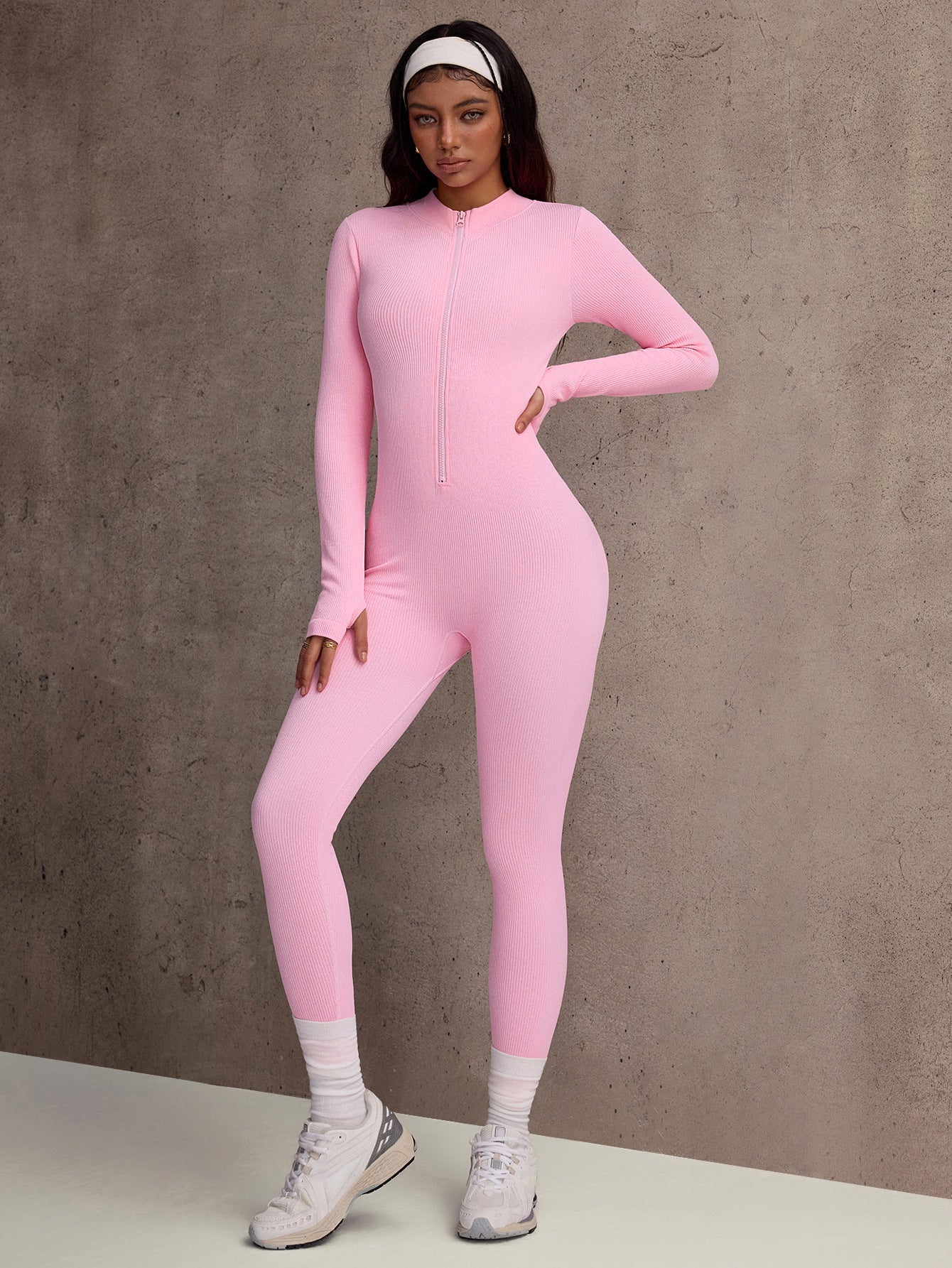 Apex Aura | Mock-Neck Zip Performance Jumpsuit - Image 11