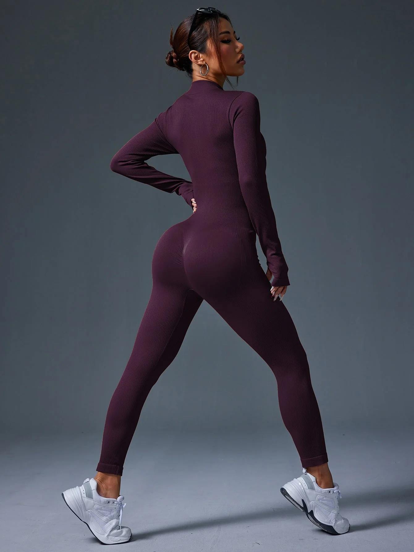Apex Aura | Mock-Neck Zip Performance Jumpsuit - Image 16