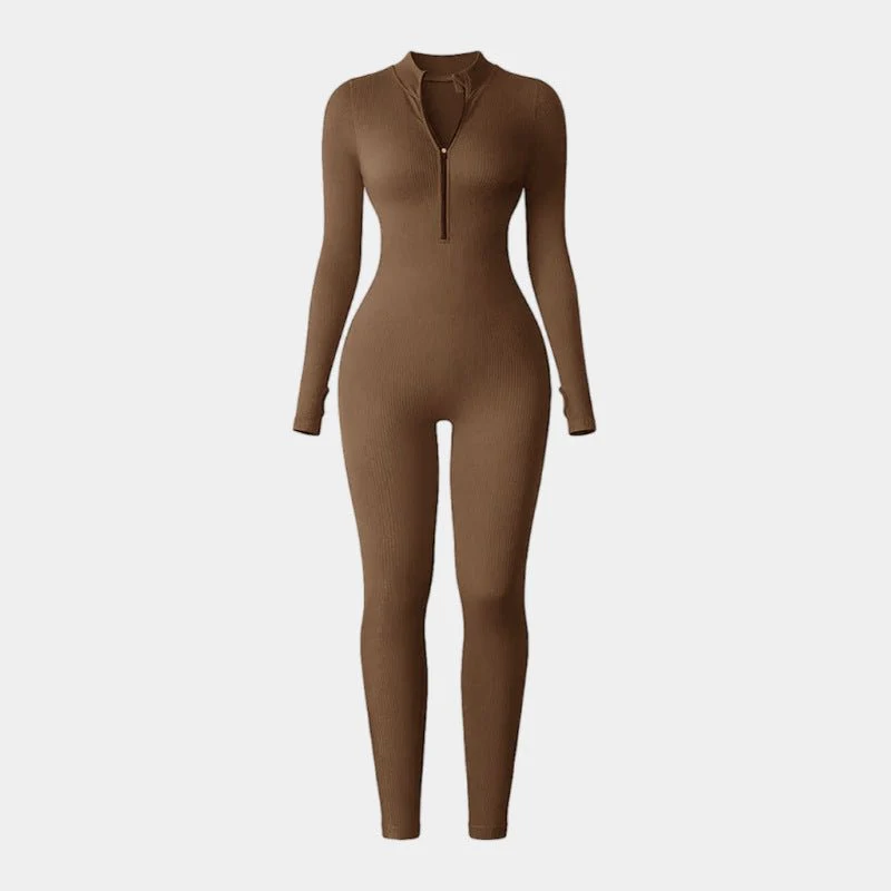 Apex Aura | Mock-Neck Zip Performance Jumpsuit - Image 3