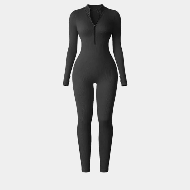 Apex Aura | Mock-Neck Zip Performance Jumpsuit - Image 4