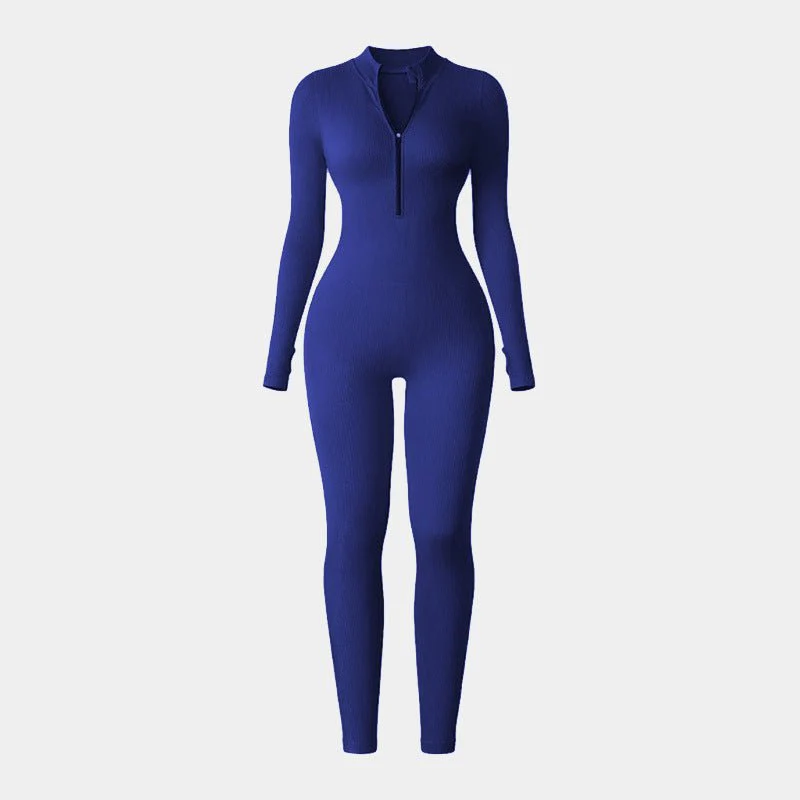 Apex Aura | Mock-Neck Zip Performance Jumpsuit - Image 7