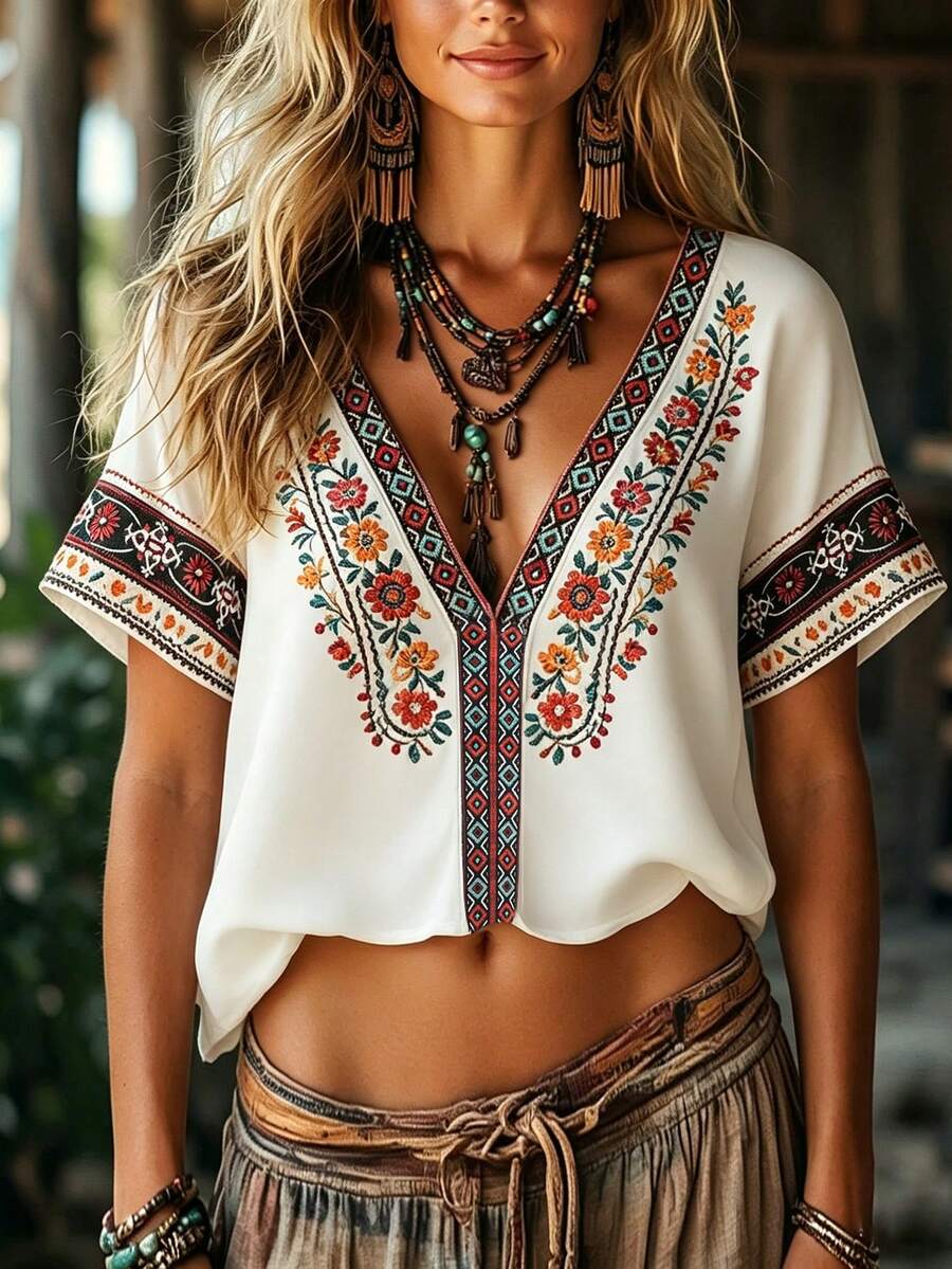 Women's Casual Floral Print Shirt - Image 8