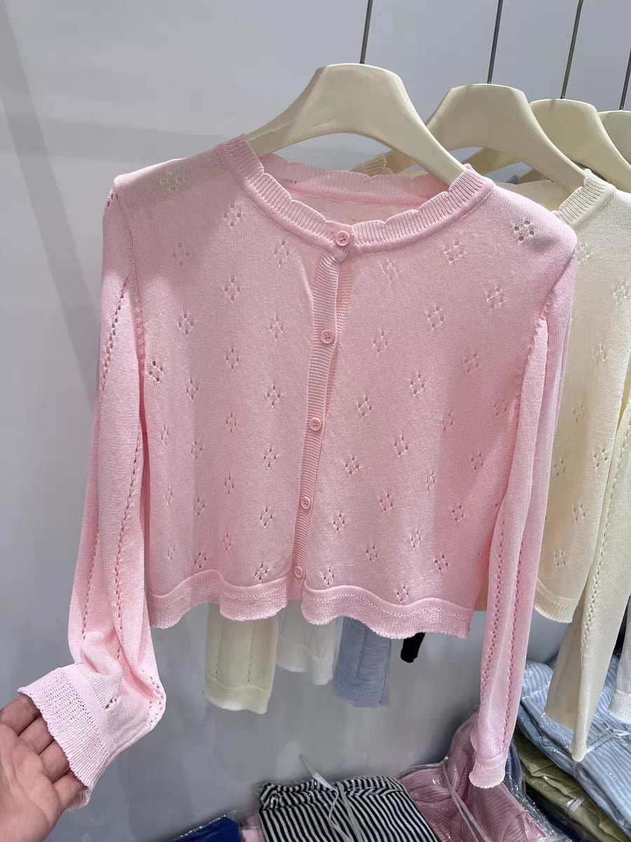 Bamboo hemp sunscreen cardigan women's summer new thin style with suspender skirt outside with small blouse knitted jacket top women - Image 10