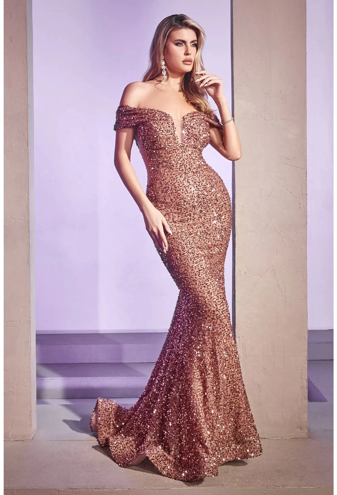 Belle Off Shoulder Sequin Party Dress - Image 9
