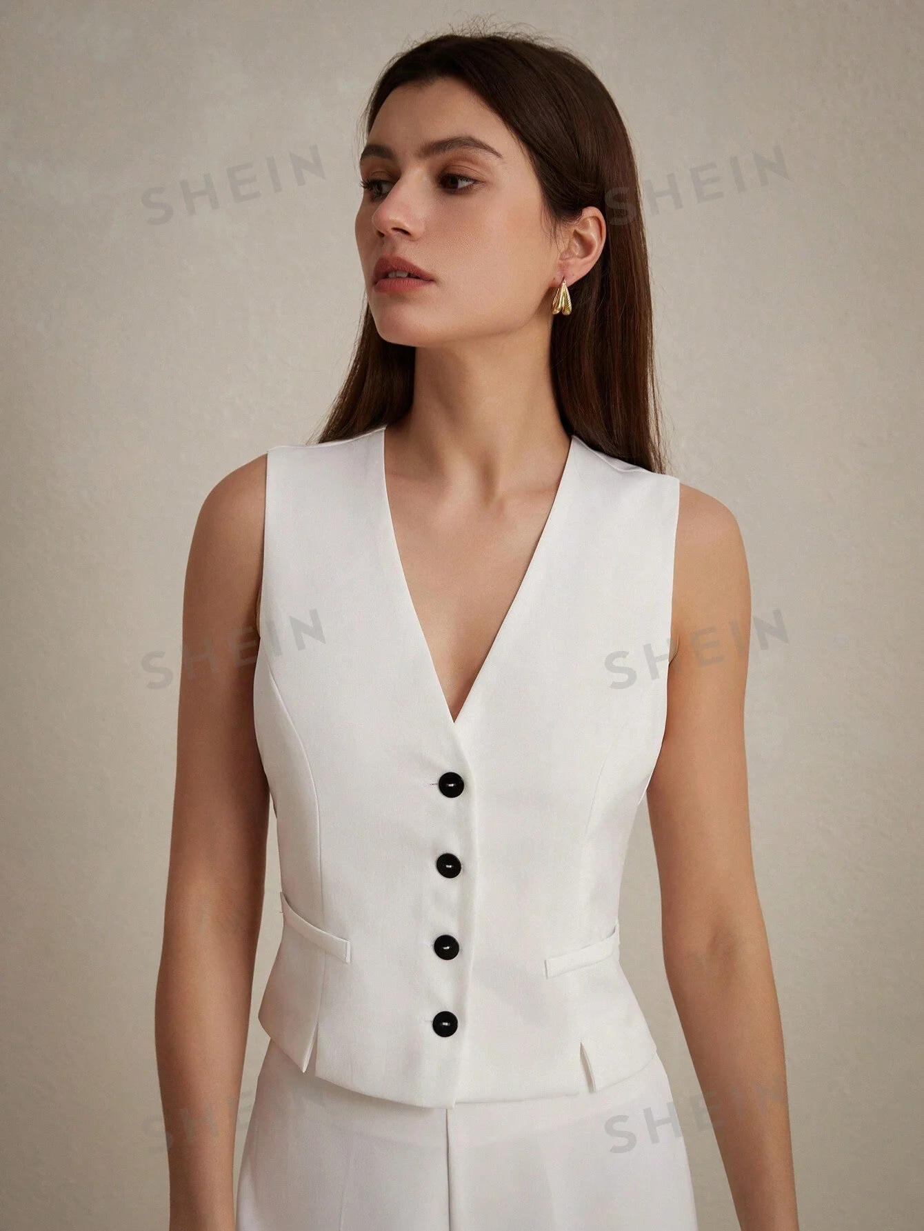 BIZwear Versatile And Casual OL Contrast Color Single-Breasted Suit Vest, Perfect For Commuting And Workplace - Image 6