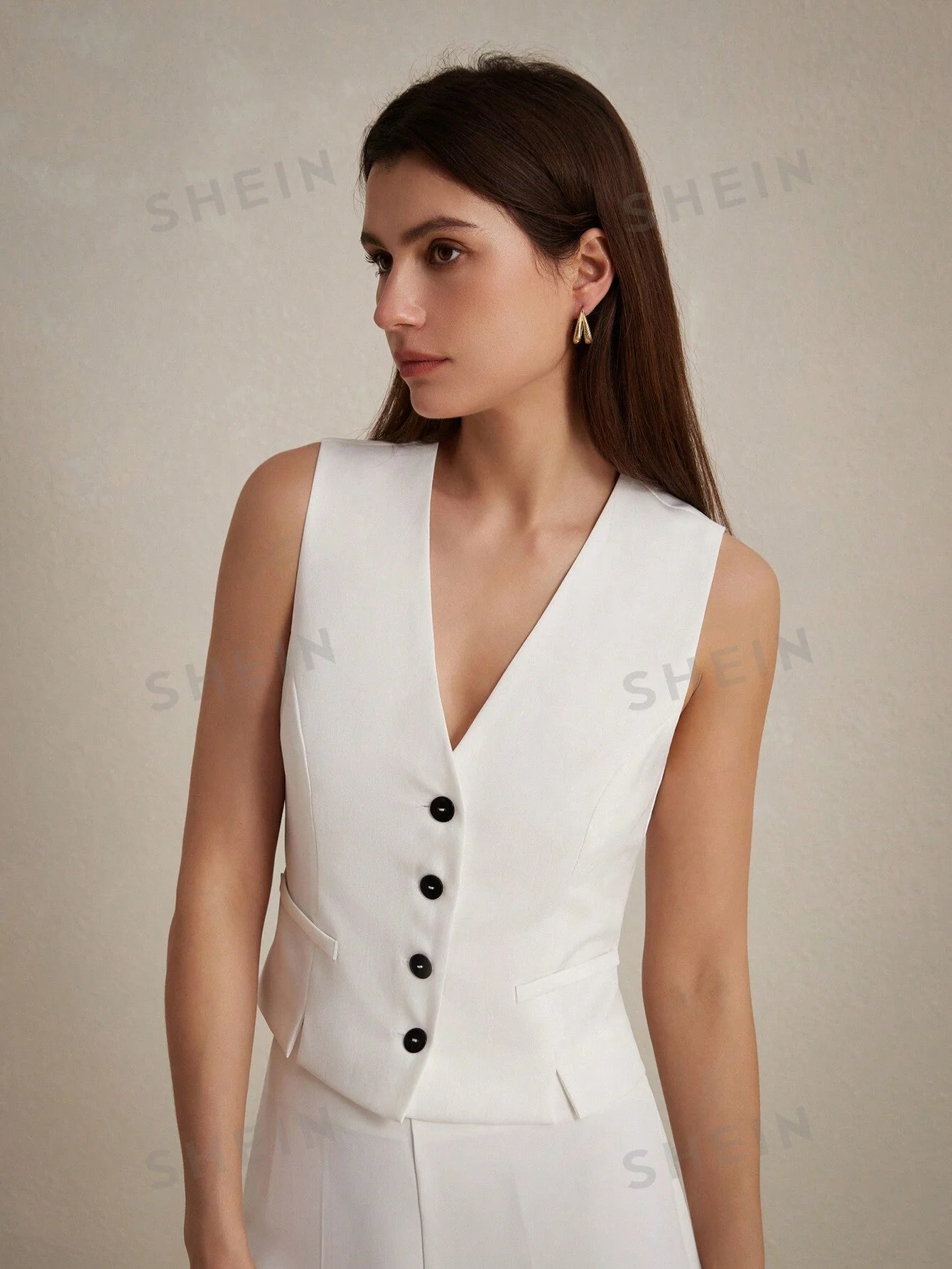 BIZwear Versatile And Casual OL Contrast Color Single-Breasted Suit Vest, Perfect For Commuting And Workplace - Image 8