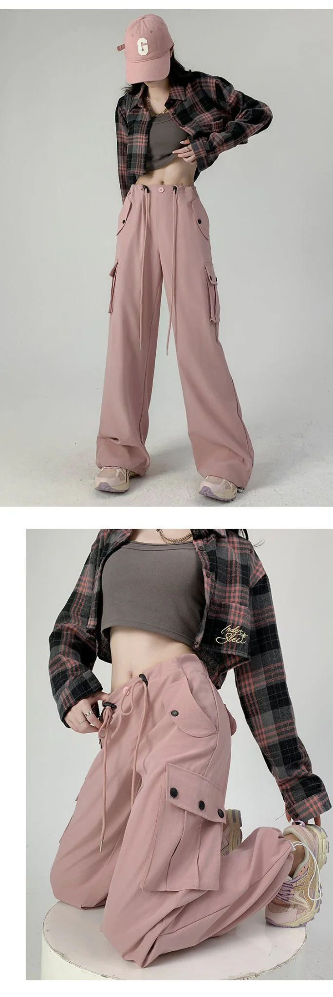 Black overalls women's pants women's spring and autumn high waist wide leg sweatpants slim casual straight sports pants - Image 14