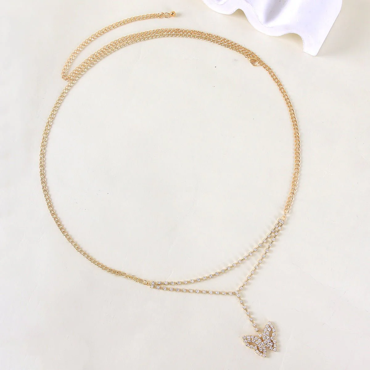 Body chain new simple fashion beach high-grade rhinestone butterfly waist jewelry - Image 2