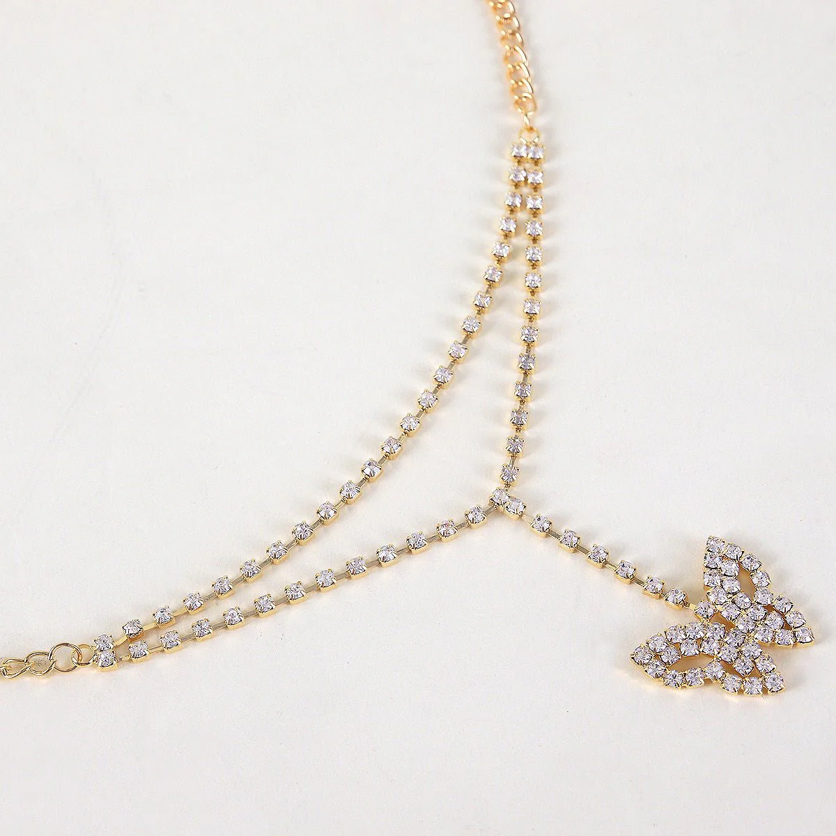 Body chain new simple fashion beach high-grade rhinestone butterfly waist jewelry - Image 3