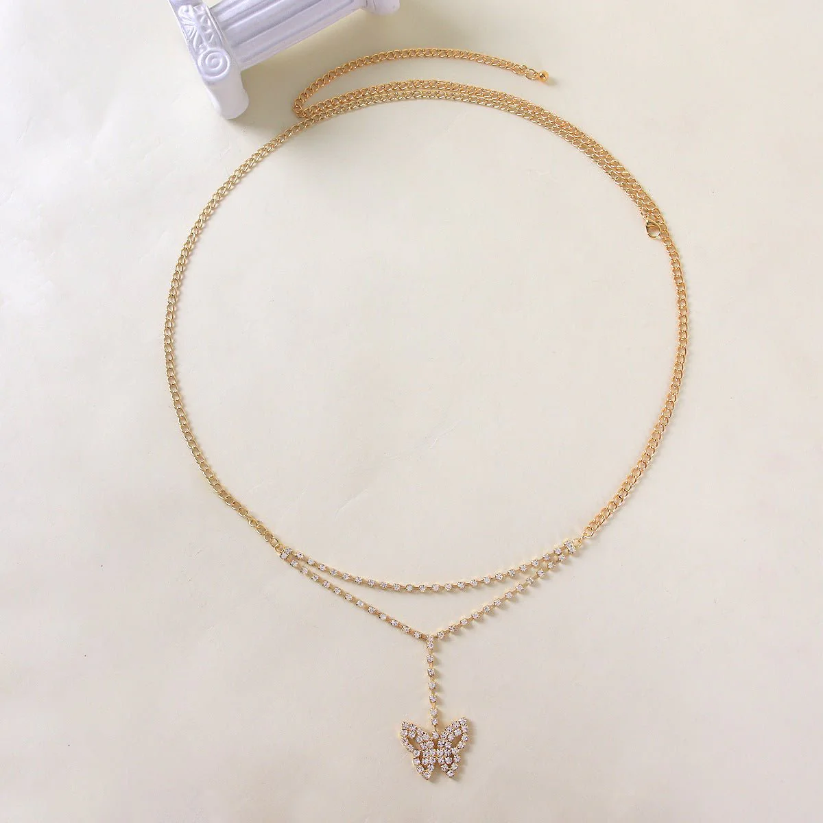 Body chain new simple fashion beach high-grade rhinestone butterfly waist jewelry - Image 4