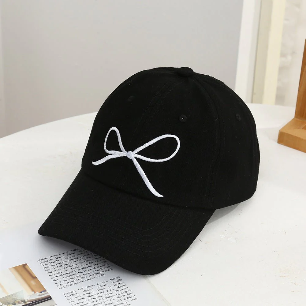 Bow cap women's fashion casual style baseball cap simple summer embroidery sun hat FD - Image 4