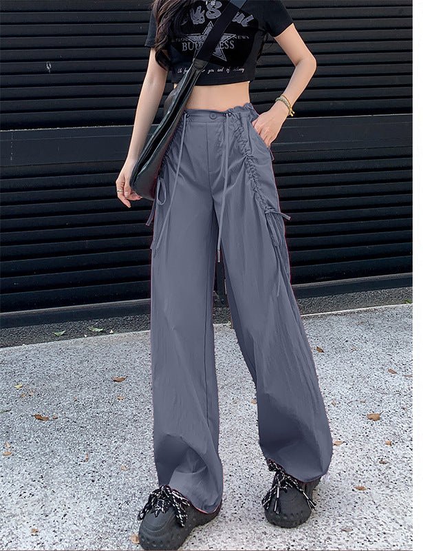 Bow overalls women's spring and autumn 2025 new high-waisted drawstring wide-leg pants quick-drying American sweatpants - Image 10