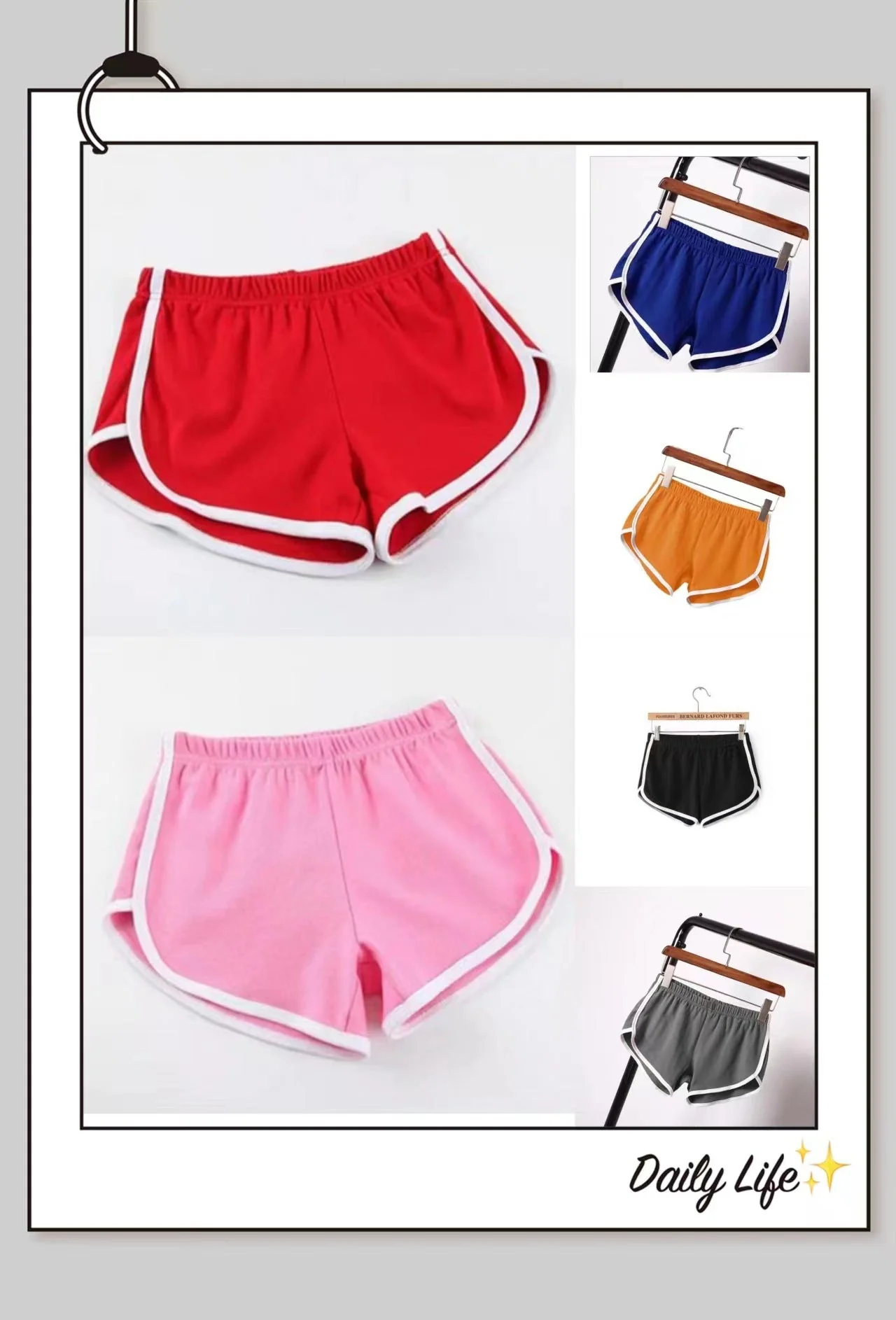 Breathable Sports Shorts, Solid Color Hot Pants Shorts FD - Image 13