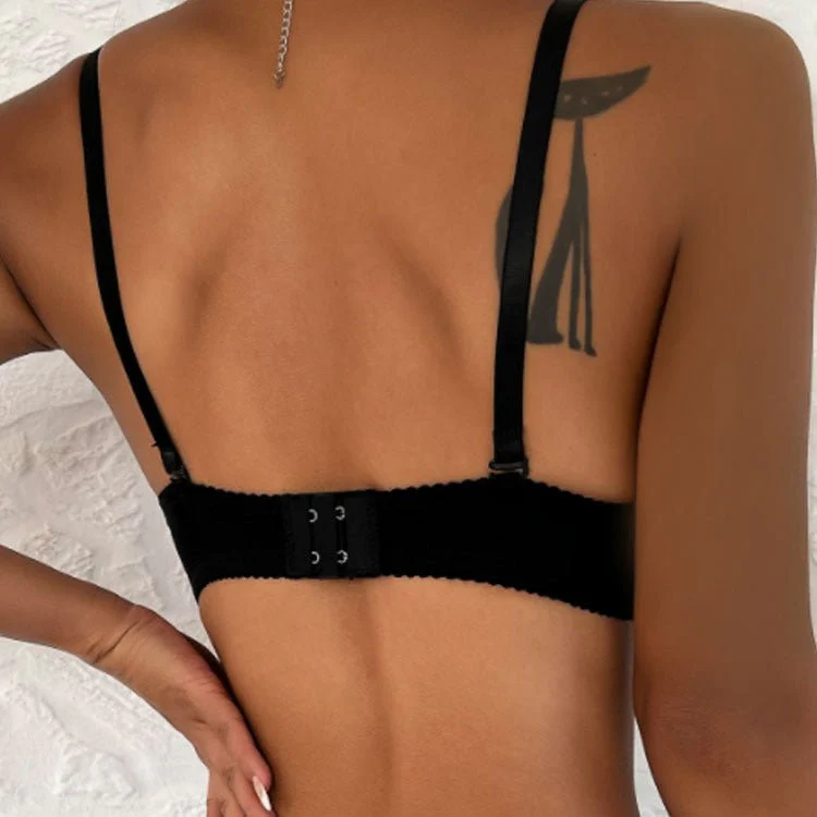 Butterfly Bliss | Half Cup Bra Nylon Spandex Embroidered - Image 15