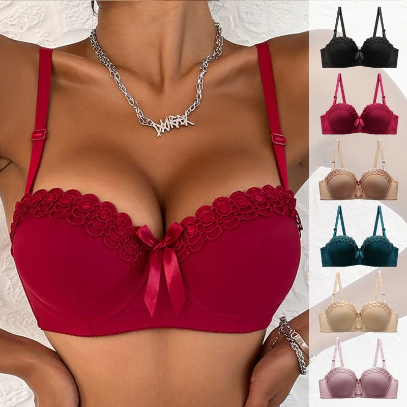 Butterfly Bliss | Half Cup Bra Nylon Spandex Embroidered - Image 5