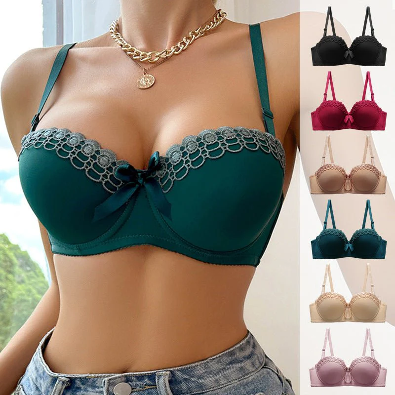 Butterfly Bliss | Half Cup Bra Nylon Spandex Embroidered - Image 9
