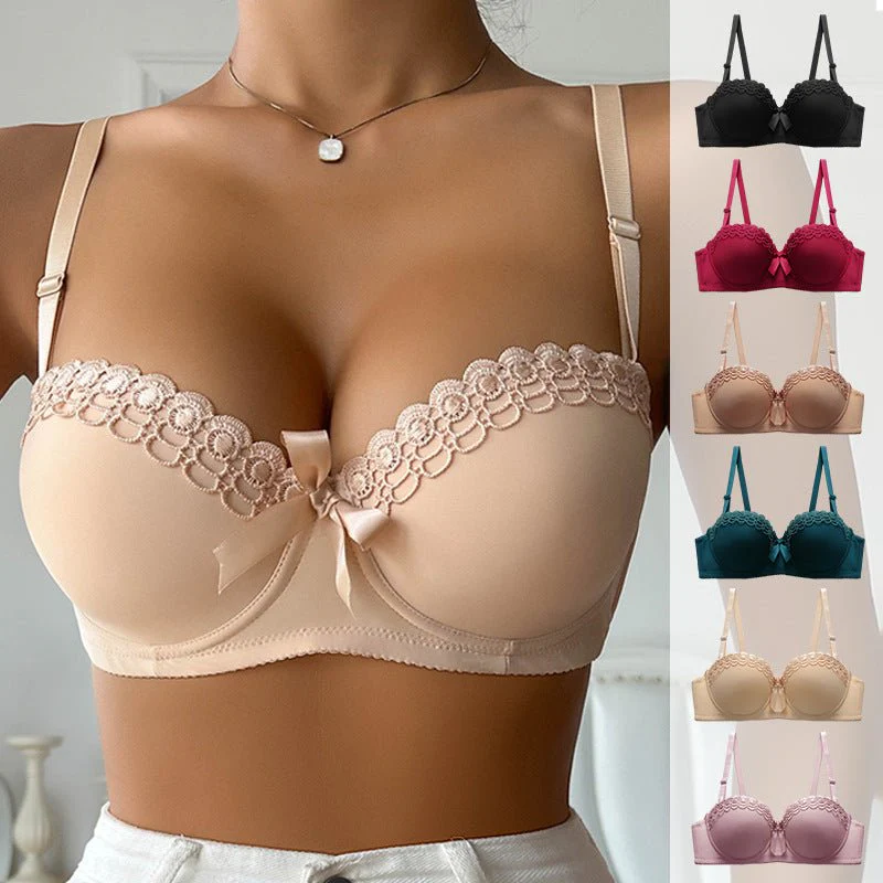 Butterfly Bliss | Half Cup Bra Nylon Spandex Embroidered FD - Image 10