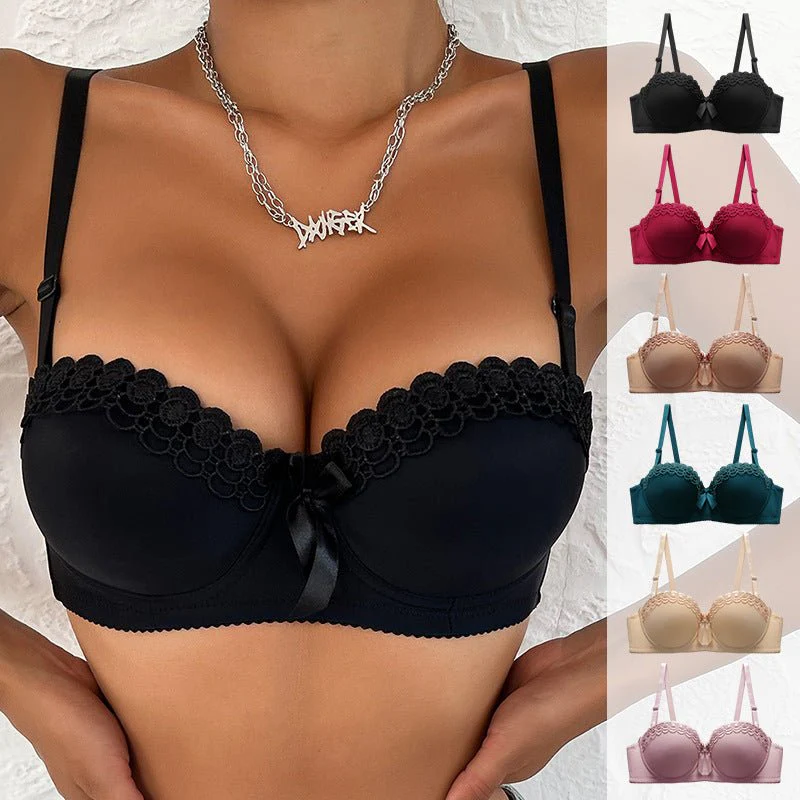 Butterfly Bliss | Half Cup Bra Nylon Spandex Embroidered FD - Image 6