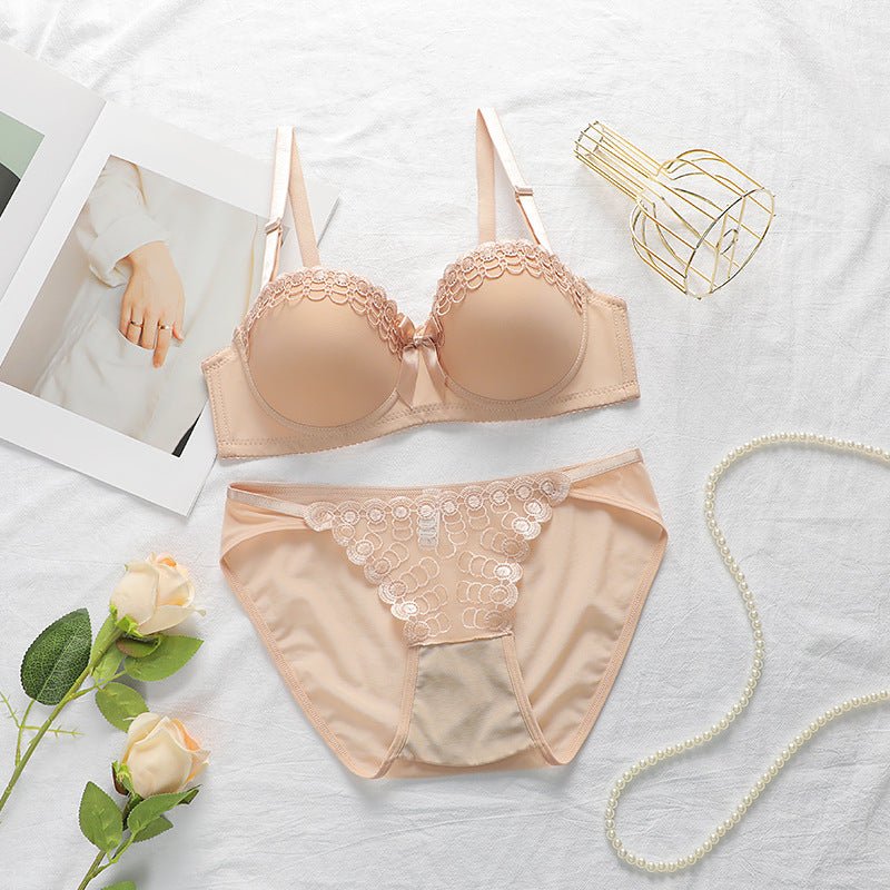 Butterfly Whisper | Embroidered Underwire Non-Slip Bra Panty Set (FD) - Image 22