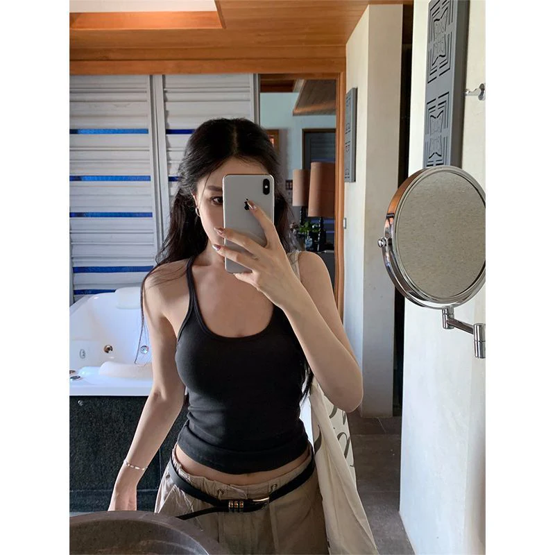 Camisole vest for women summer new pure desire style outer wear sleeveless slim sexy inner wear top bottoming shirt for women - Image 2