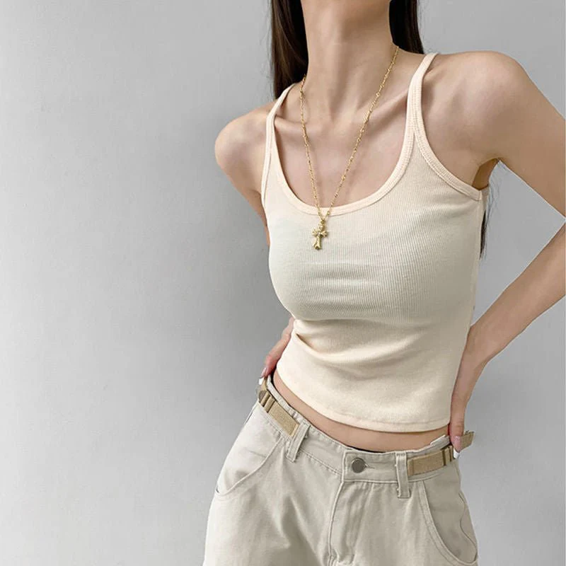 Camisole vest for women summer new pure desire style outer wear sleeveless slim sexy inner wear top bottoming shirt for women - Image 3