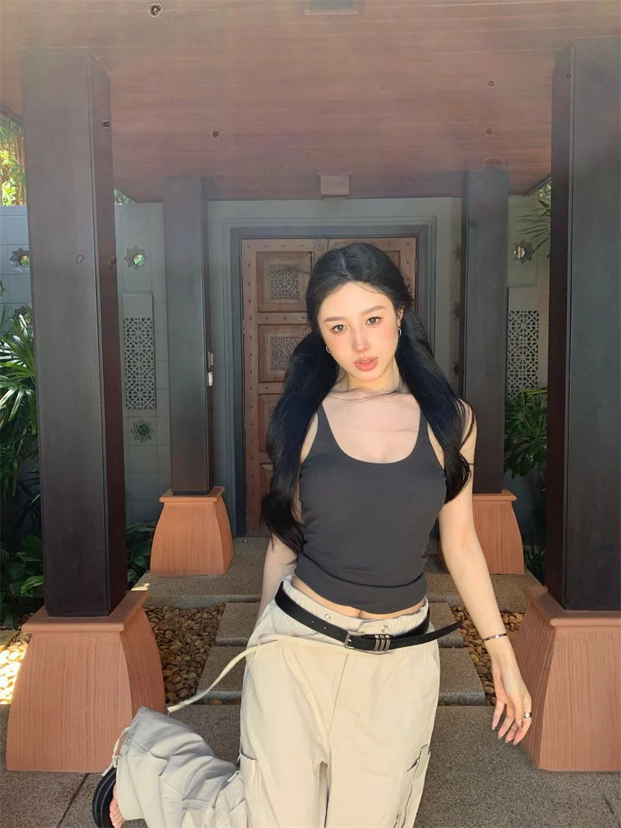 Camisole vest for women summer new pure desire style outer wear sleeveless slim sexy inner wear top bottoming shirt for women FD - Image 10